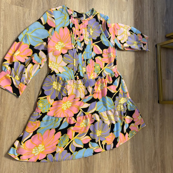 Neon Floral Dress - Picture 1 of 4